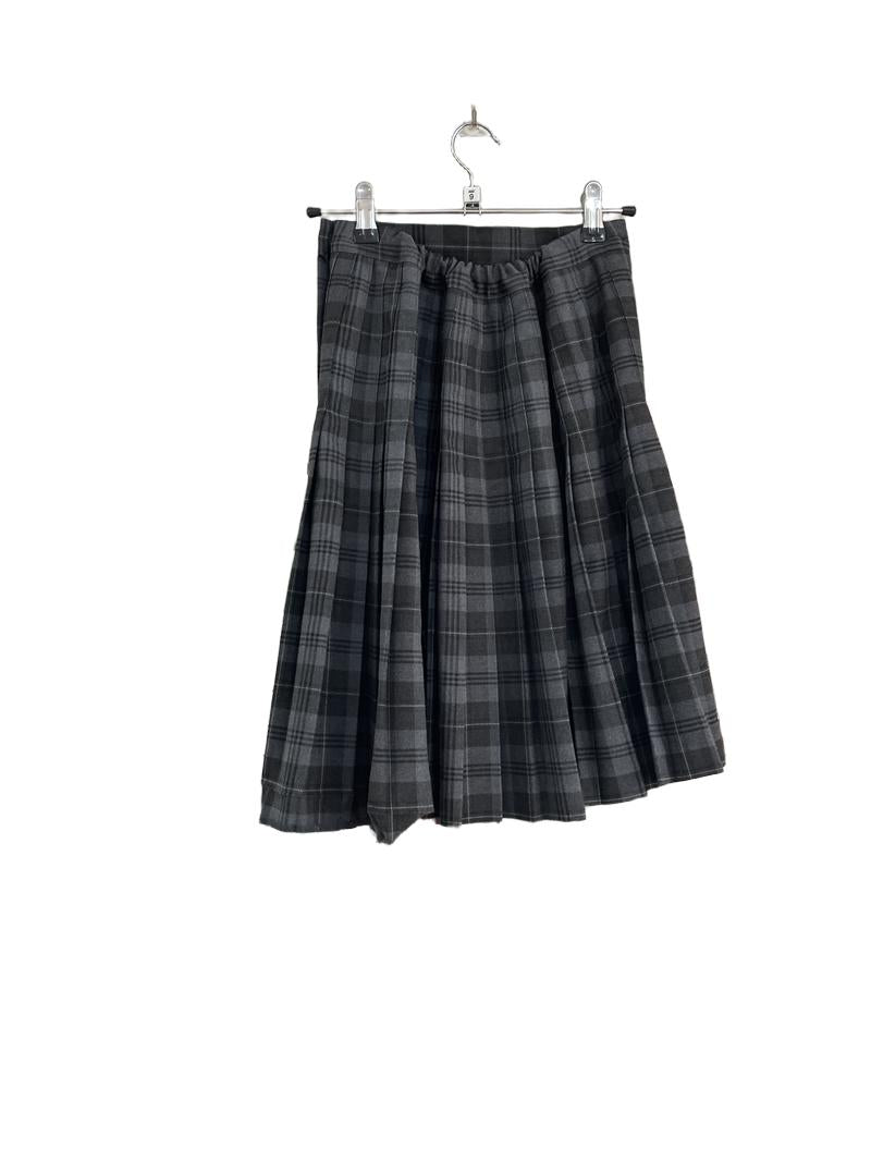 Preloved Schoolblazer - Gray Plaid Tartan School Uniform Skirt, W 26", L 20", Used By Stephen Perse (9-10y)