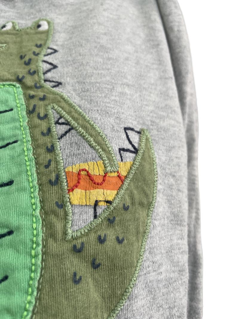 Preloved John Lewis - Pyjamas Crocodile Hot Dog Long Sleeve Top With Navy Stripe Trousers. (5y)