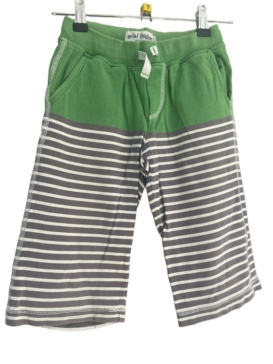 Preloved Mini Boden - Green Gray Stripe Shorts (7-8y)