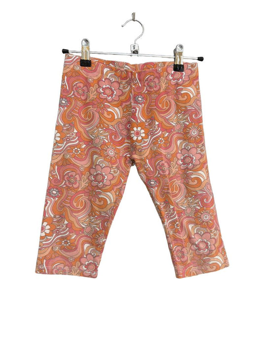 Preloved Next - Orange Groovy Print Pedal Pushers Capris (9-10y)