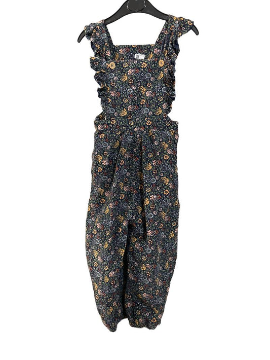 Preloved Laura Ashley - Dungarees - Navy Floral Ditsy Corduroy Ruffle Dungarees (3-4y)