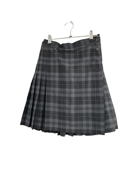 Preloved Schoolblazer - Gray Plaid Tartan School Uniform Skirt, W 26", L 20", Used By Stephen Perse (9-10y)