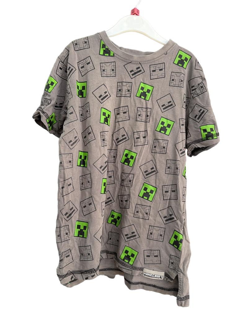 Preloved Character.com - Gray Green Minecraft T Shirt (10-11y)