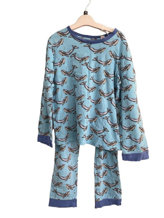 Preloved Their Nibs - Blue Whale Long-sleeved Trousers Pyjamas (11-12y) - Sleepwear