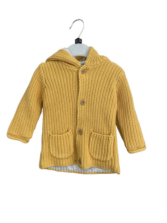 Preloved George - Yellow Knit Lined Hoodie Cardigan, NEW With Tags (3-6m)
