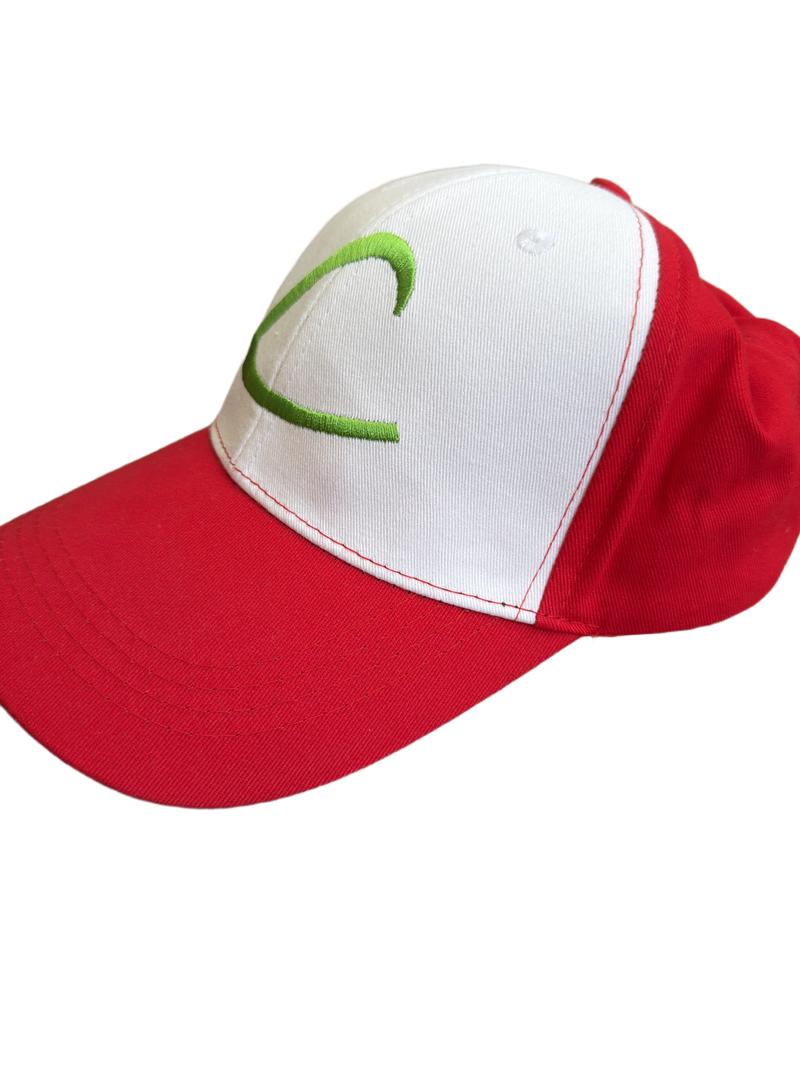 Preloved The Pokemon Company - Red White Green Embroidery Baseball Hat Ash Ketchum Cosplay Cap (One Size)