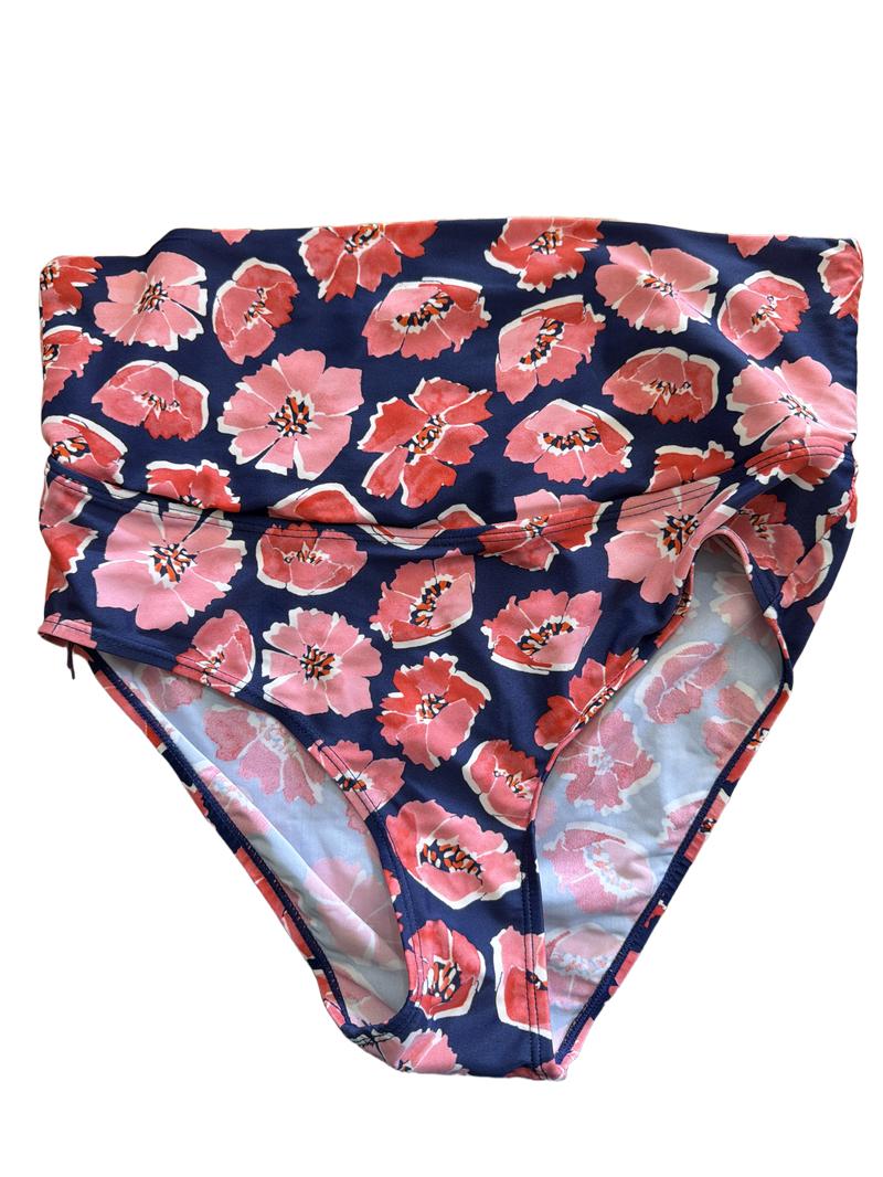 Preloved Jojo Maman Bebe - Navy Red Poppy Print Tankini Maternity Swimsuit (Small)