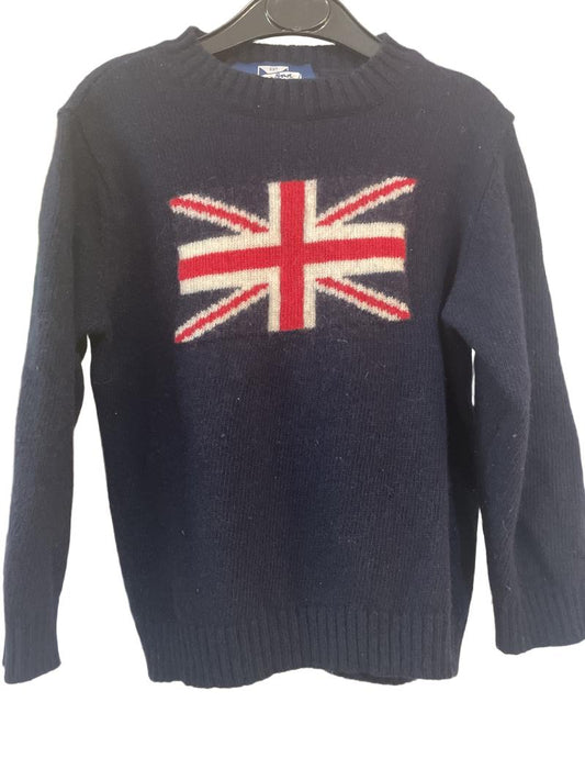 Preloved Thomas Brown - Navy British Flag Jumper (4-5y)