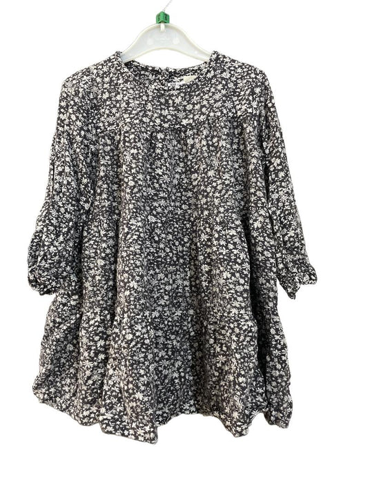 Preloved John Lewis - Top - Black And White Floral Ditsy Long-sleeved Shirt (5-6y)