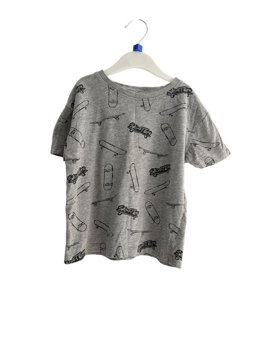 Preloved John Lewis - Gray Skateboard Skater Short-sleeved T Shirt (6y)