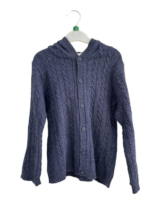 Preloved Jojo Maman Bebe - Navy Wool Button Cardigan Hoodie (5-6y)