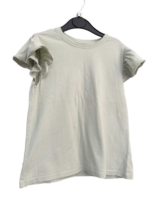 Preloved John Lewis - Green Frill Sleeve T-shirt (8-9y)