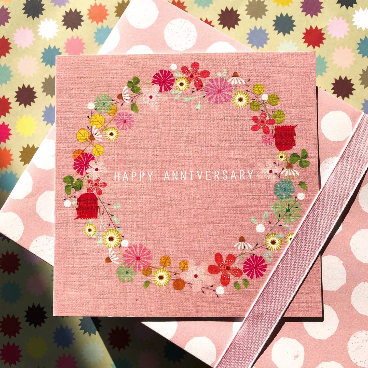 FL12 Floral Anniversary Congratulations Card