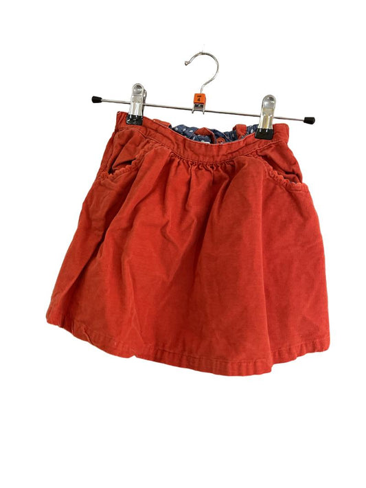 Preloved Mini Boden - Orange Corduroy Skirt With Braces/pinafore (4-5y)