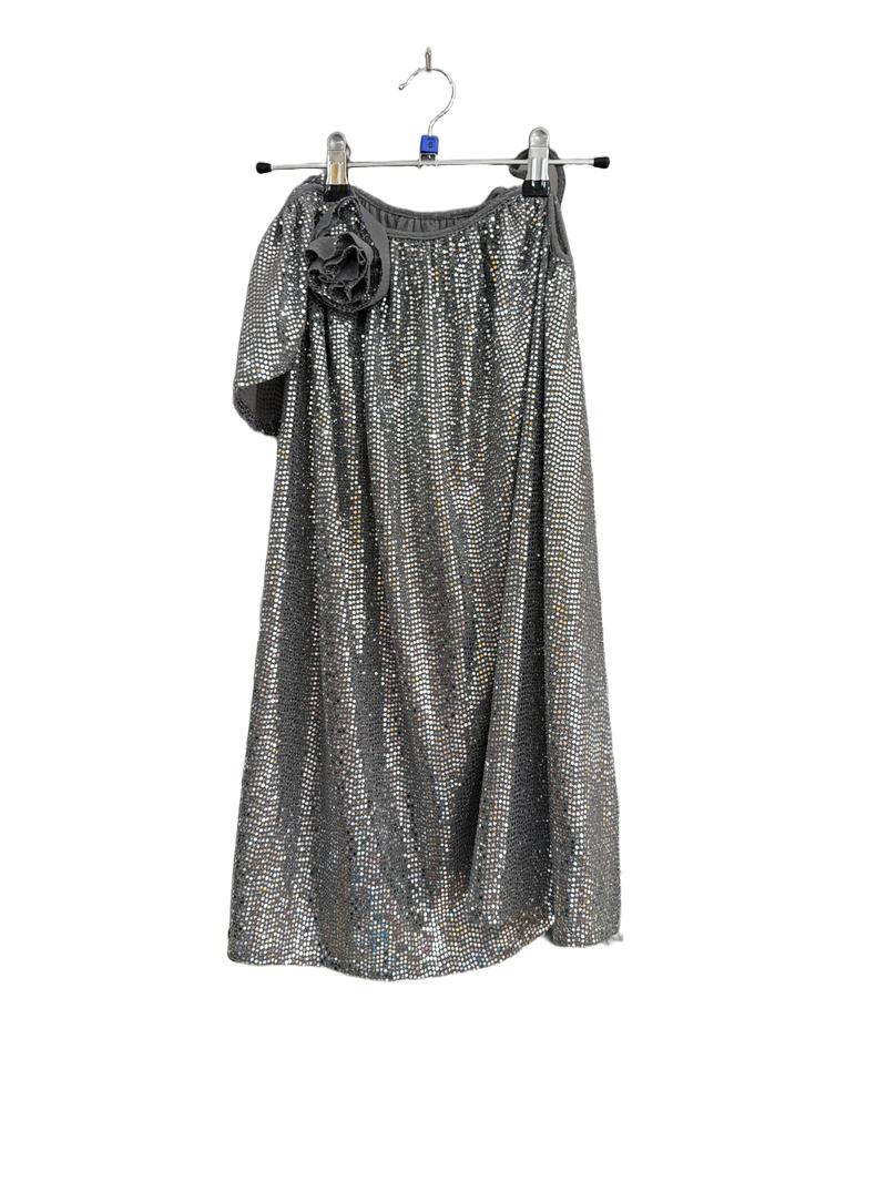 Preloved Next - Silver Sequin Off Shoulder Dress (6-7y)