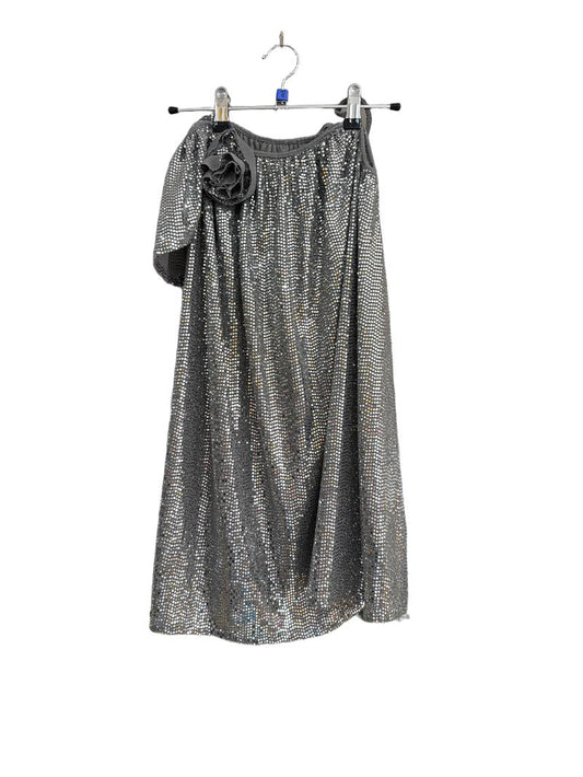 Preloved Next - Silver Sequin Off Shoulder Dress (6-7y)