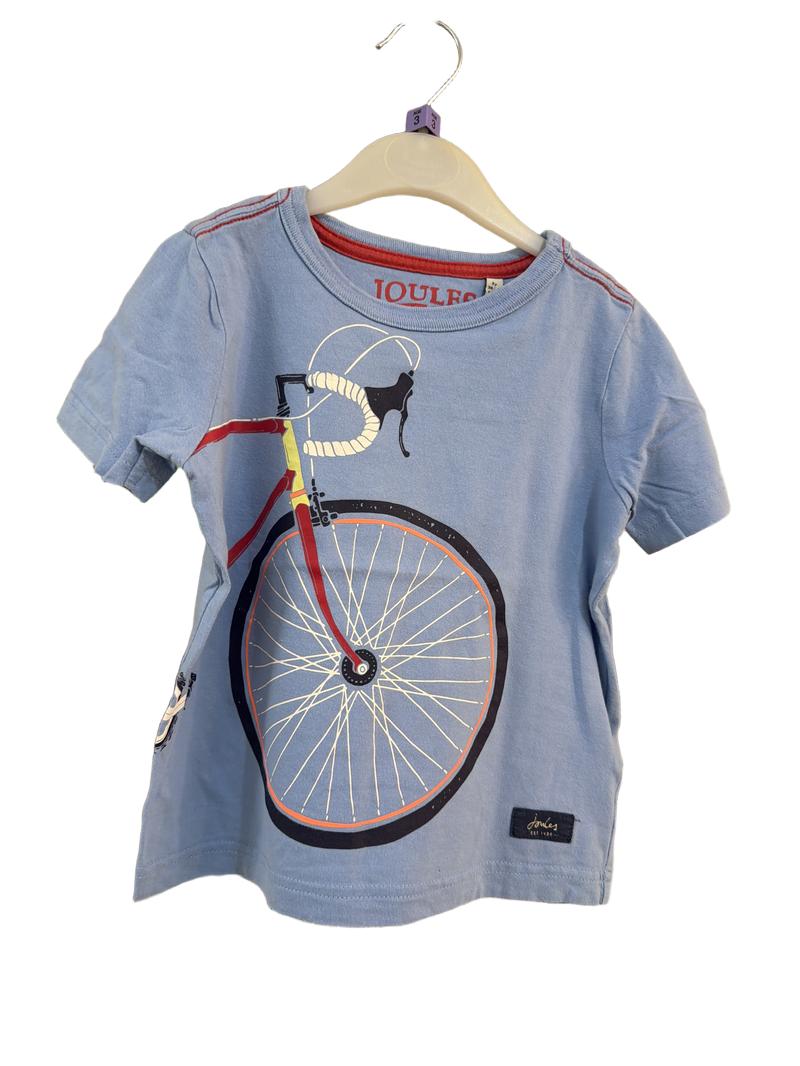 Preloved Joules - Blue Bicycle Graphic T Shirt (3-4y)