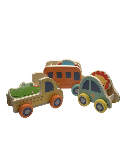 Preloved 8th Wonder Wooden Cars, Set Of 3 - Mattel