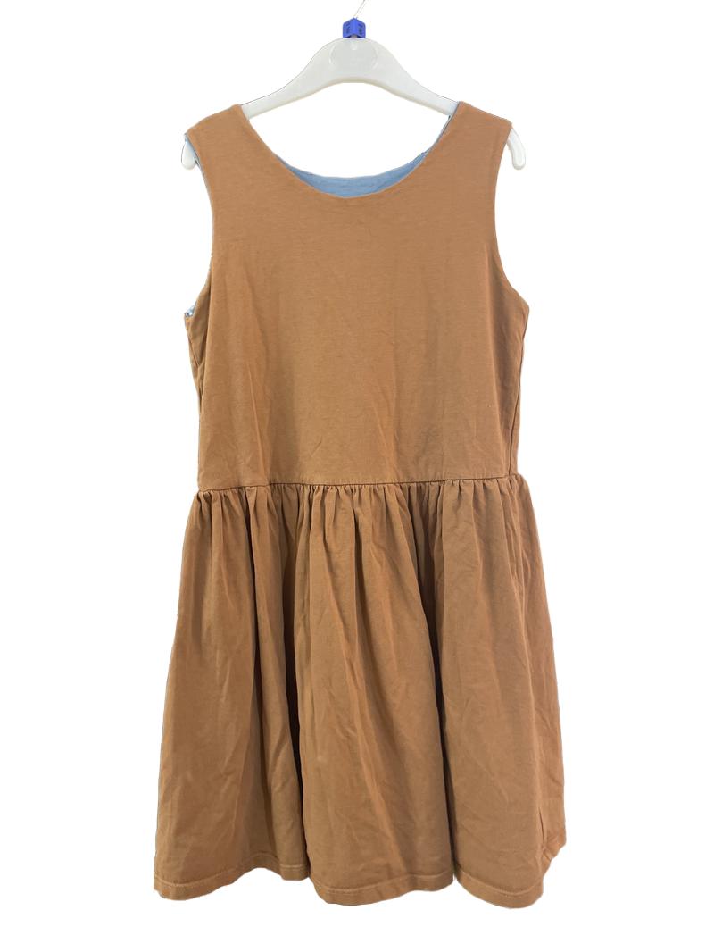 Preloved My Basic - Brown And Blue Reversible Sleeveless Dress (9-10y)