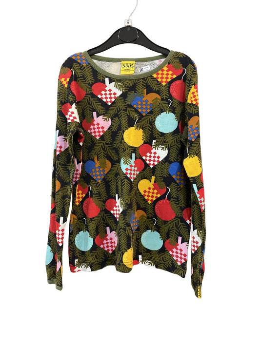 Preloved Duns - Multicolour Christmas Bauble Ornament Long-sleeved Shirt, 134 EU (9-10y)