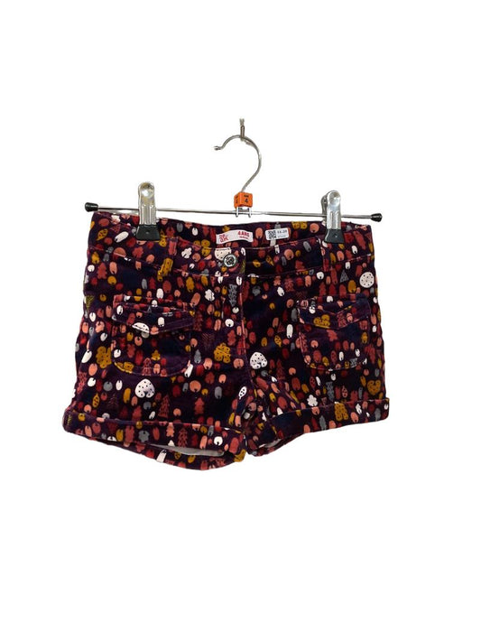 Preloved DPAM - Shorts - Burgundy Autumn Trees Print Velvet Shorts (4-5y)