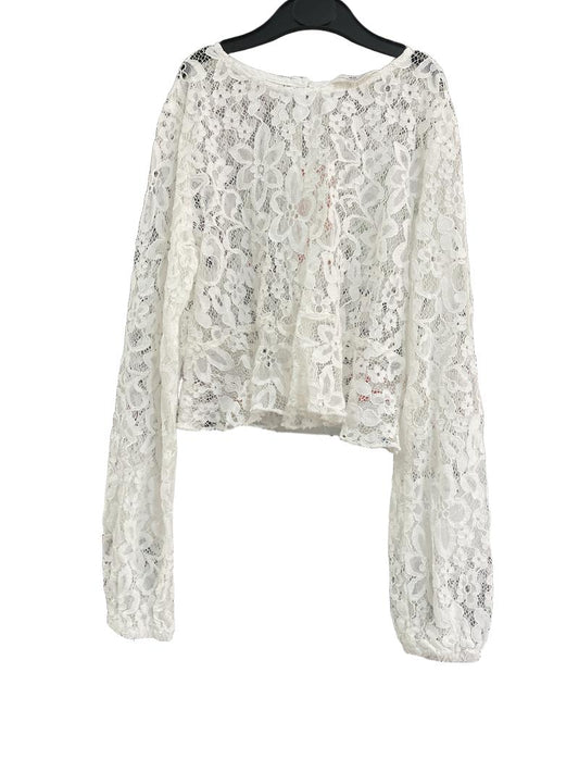Preloved H&M - White Floral Lace Long Sleeve Top. (10-11y)