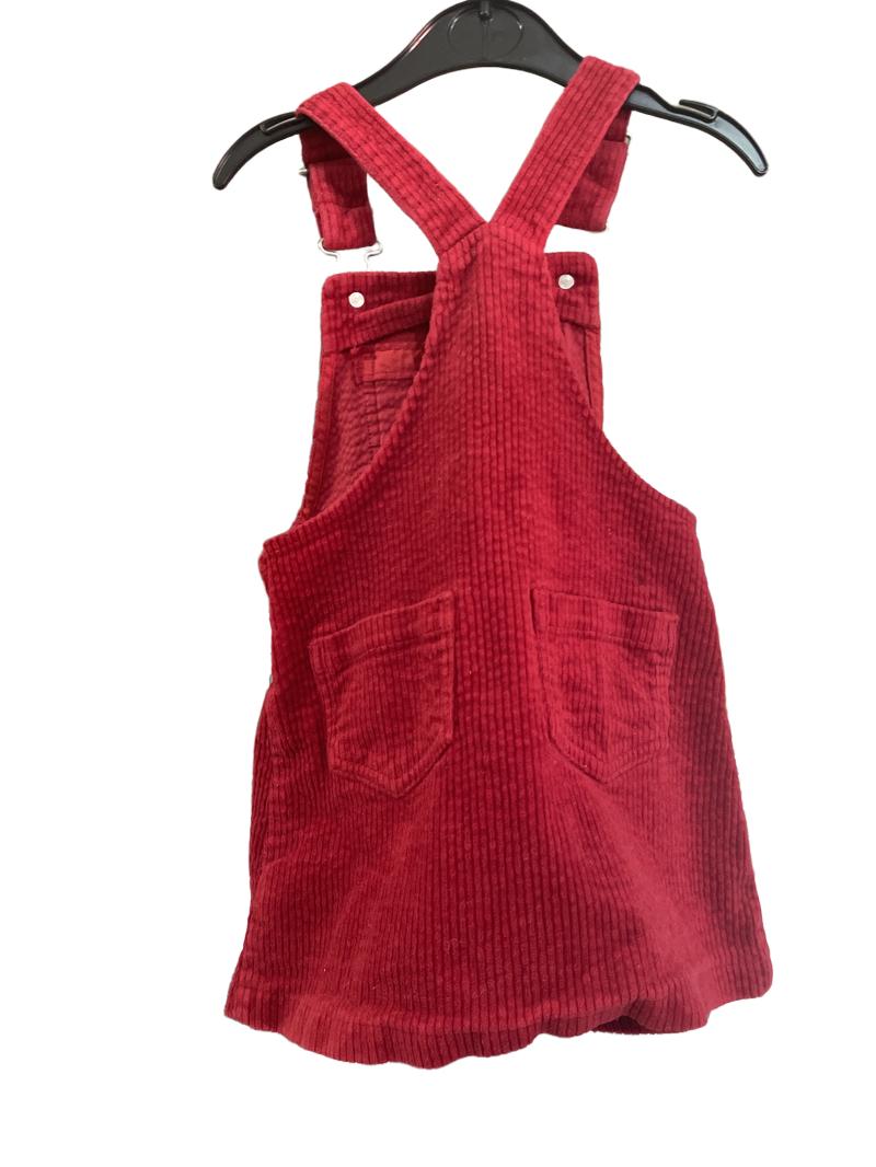 Preloved Next - Red Corduroy Pinafore. (2-3y)
