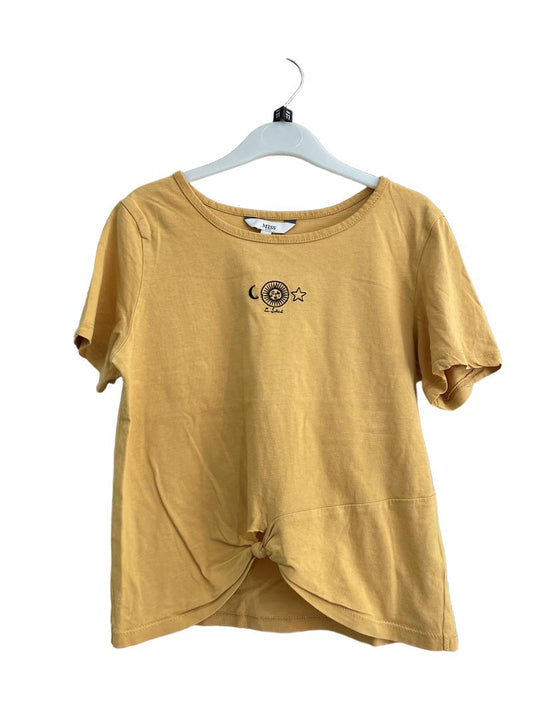 Preloved Miss E-Vie - Yellow Short-sleeved Soleil Embroidery Top (11-12y)