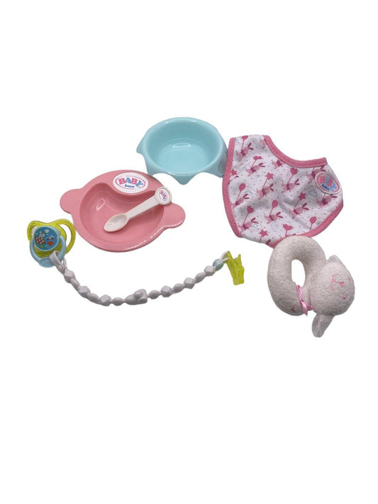 Preloved Baby Born Accessory Bundle Feeding And Rattle - Zapf Creation - Toys