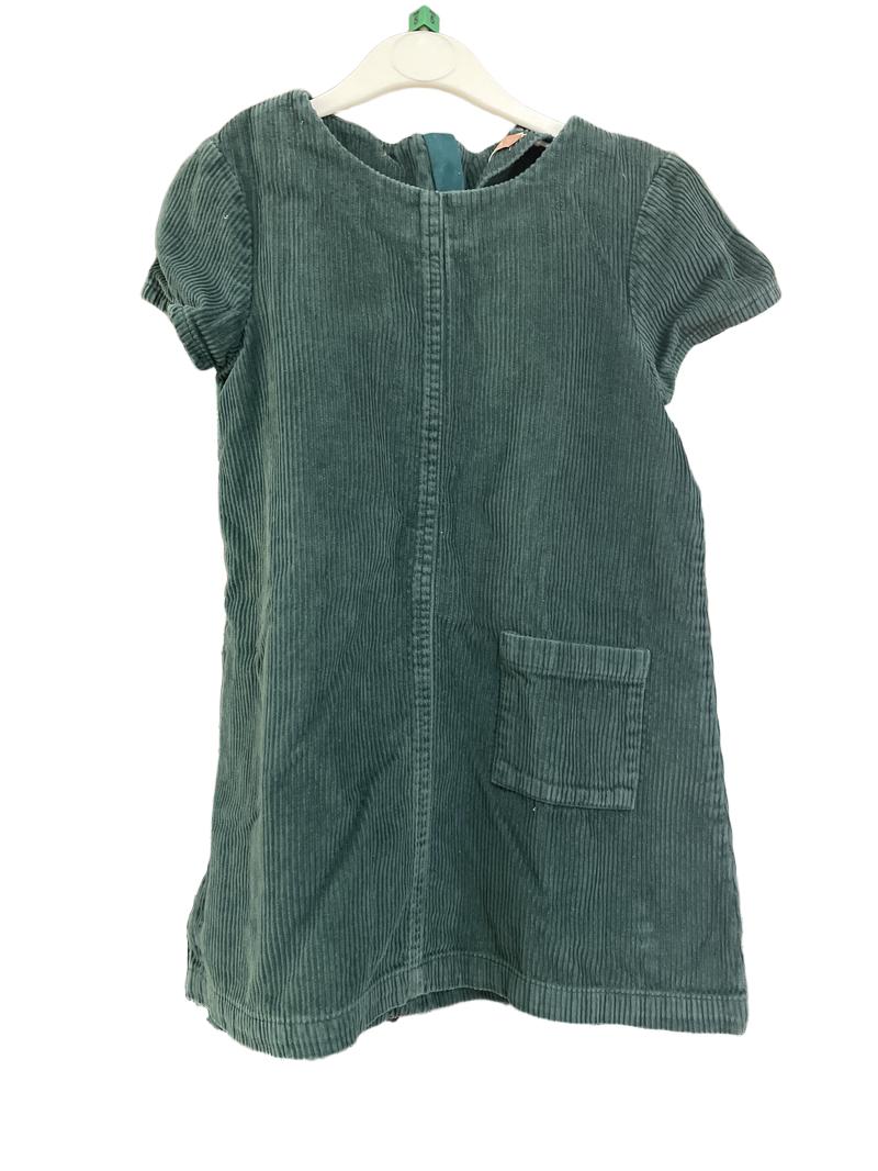 Preloved John Lewis - Green Corduroy Short Sleeve Dress. (5-6y)