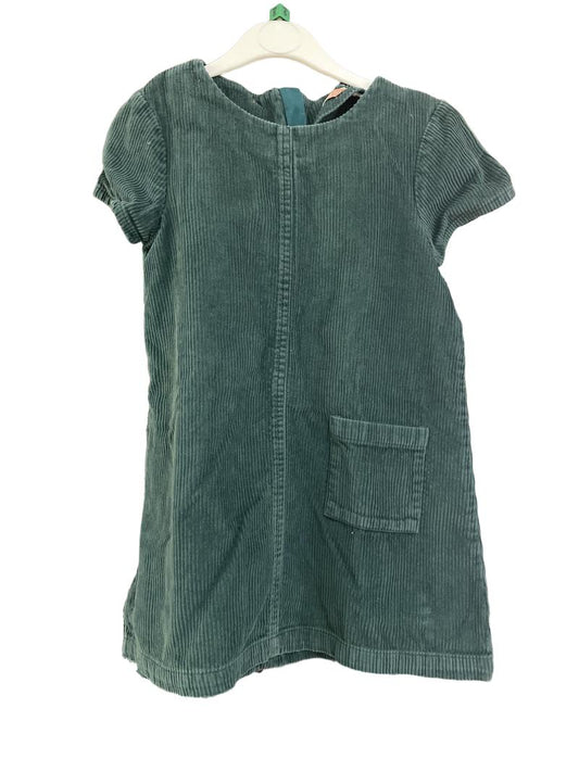 Preloved John Lewis - Green Corduroy Short Sleeve Dress. (5-6y)