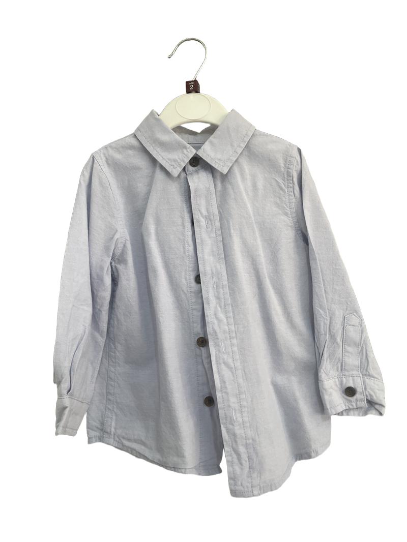 Preloved Target - Blue Long-sleeved Collared Shirt  (2-3y)
