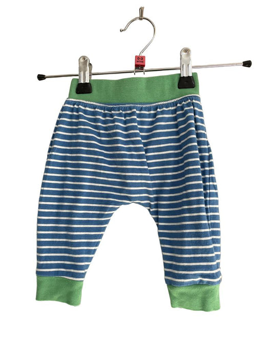 Preloved Baby Boden - Green Blue White Stripe Joggers, Newborn (0-3m)
