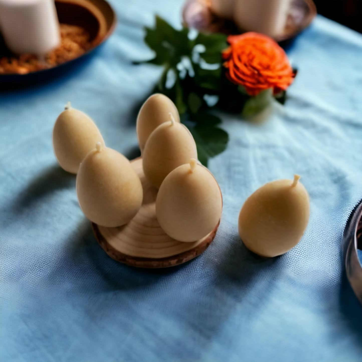 Egg Shaped Beeswax Candles - individual