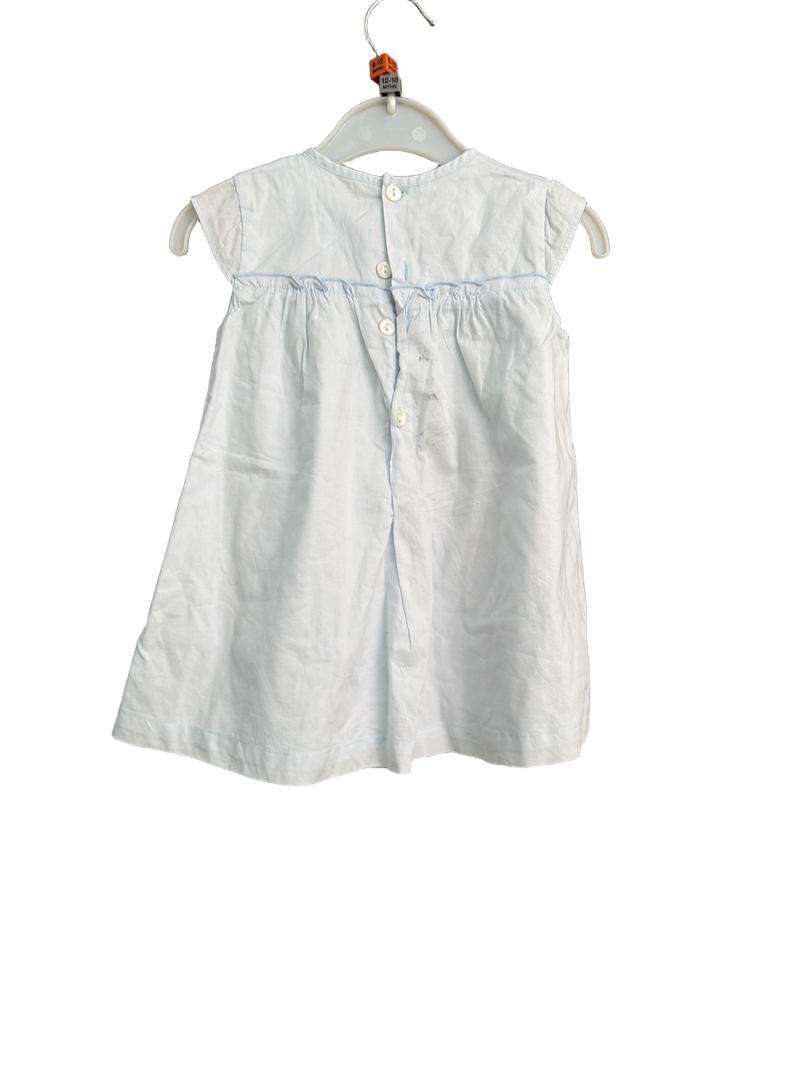 Preloved Bout'chou - Blue Butterfly Applique Short-sleeved Sundress (9-12m, 12-18m)