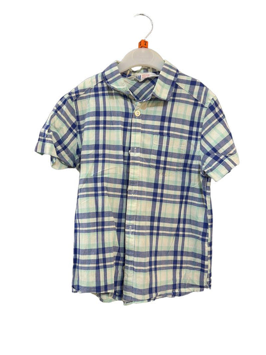 Preloved H&M - Blue Madras Check Short-sleeved Shirt (4-5y)