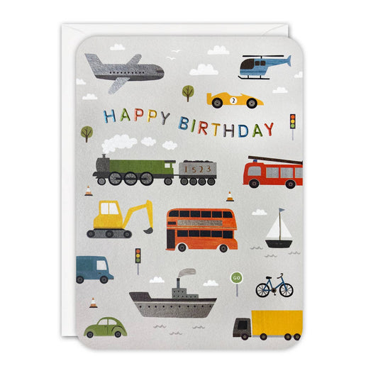 Birthday Transport Sprouts Card
