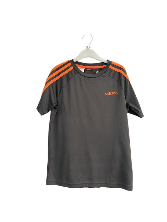 Preloved Adidas - Gray Orange Stripe Short-sleeved Athletic Jersey Top (9-10y)