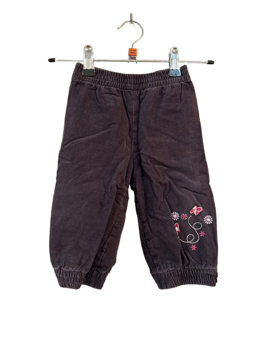 Preloved Alphabet Creation - Brown Corduroy Trousers With Butterfly Appliques (9-12m)