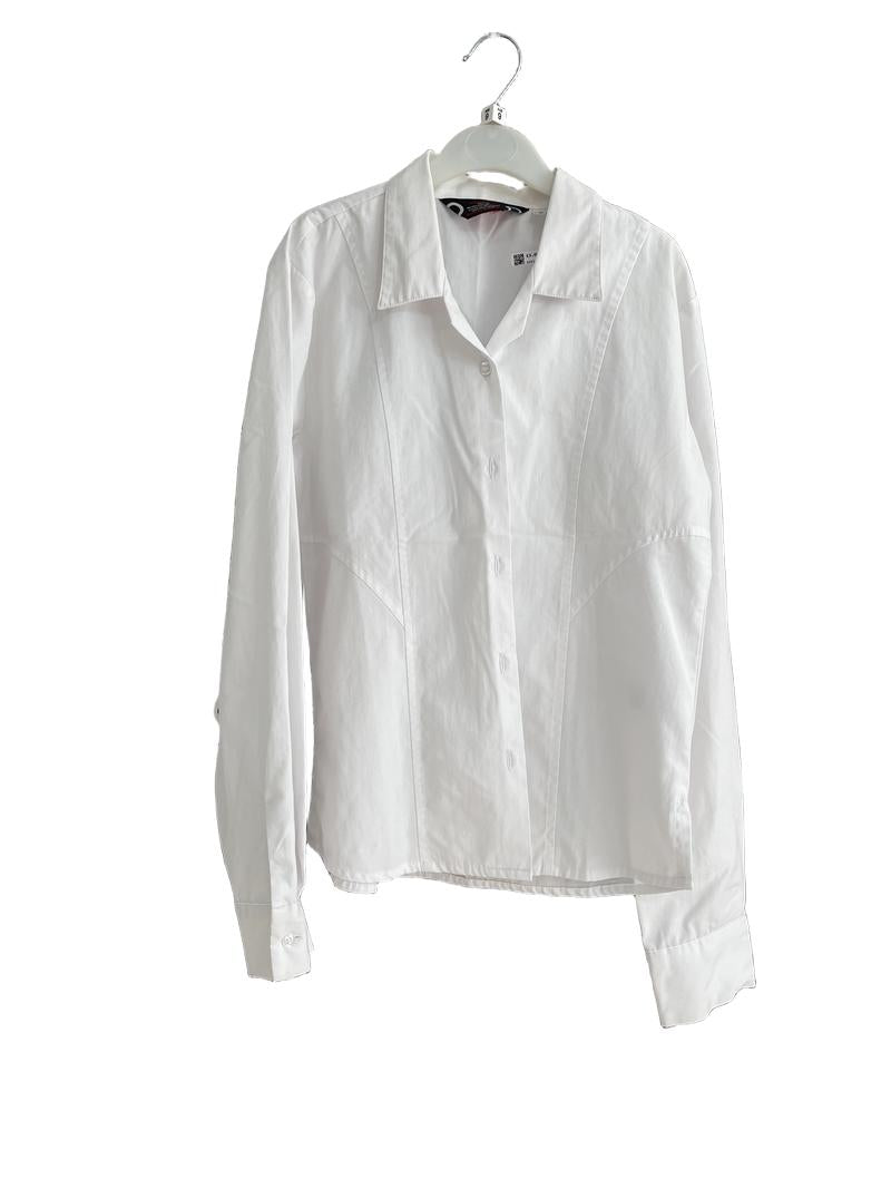 Preloved Schoolblazer - White Long-sleeved School Uniform Shirt, 30" (9-10y)