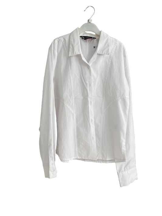 Preloved Schoolblazer - White Long-sleeved School Uniform Shirt, 30" (9-10y)