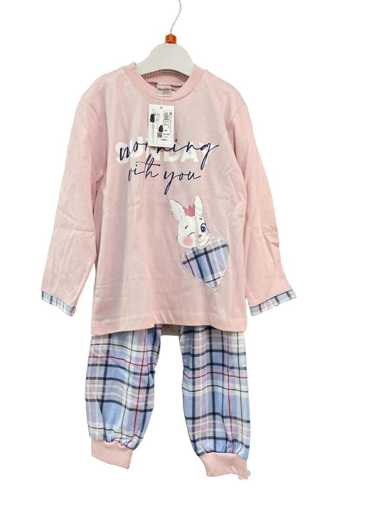 Preloved Minervakia - Pink Sunday Morning Long-sleeved Pyjama Set (4-5y)