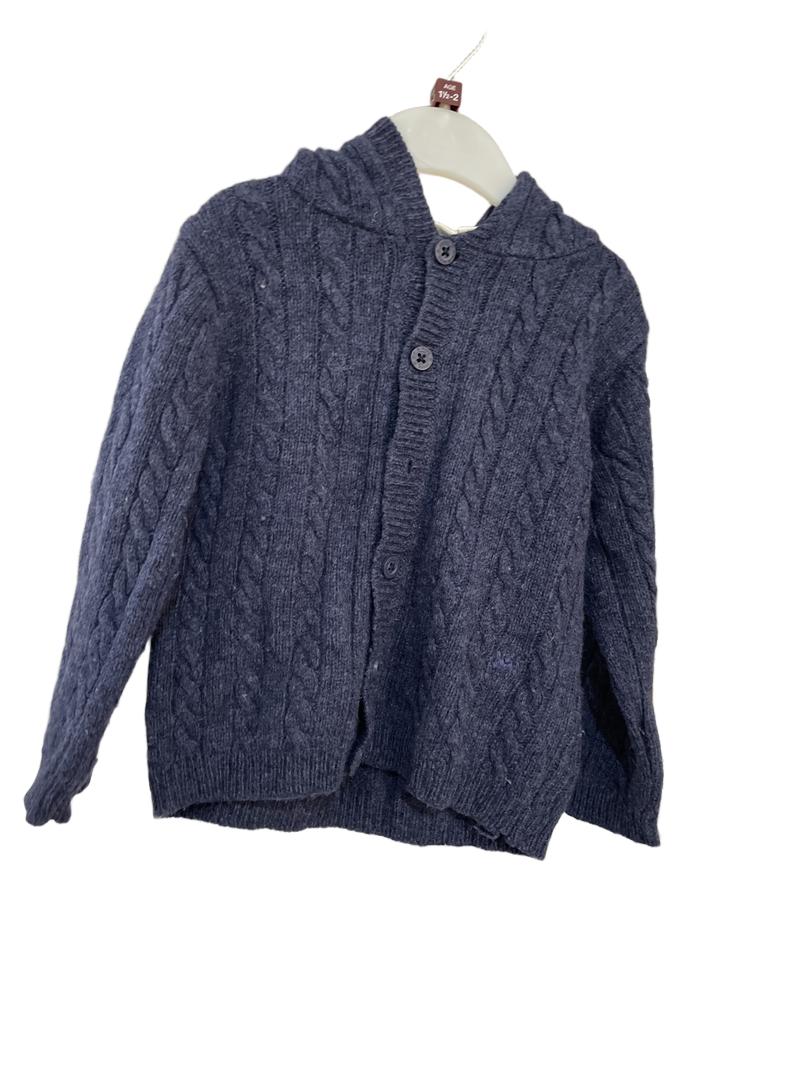 Preloved Jojo Maman Bebe - Blue Wool Button Cardigan (18-24m)