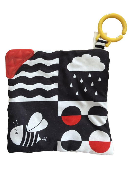 Preloved Toys - Black And White Crinkle Pram Teether Toy - Priya Peanut