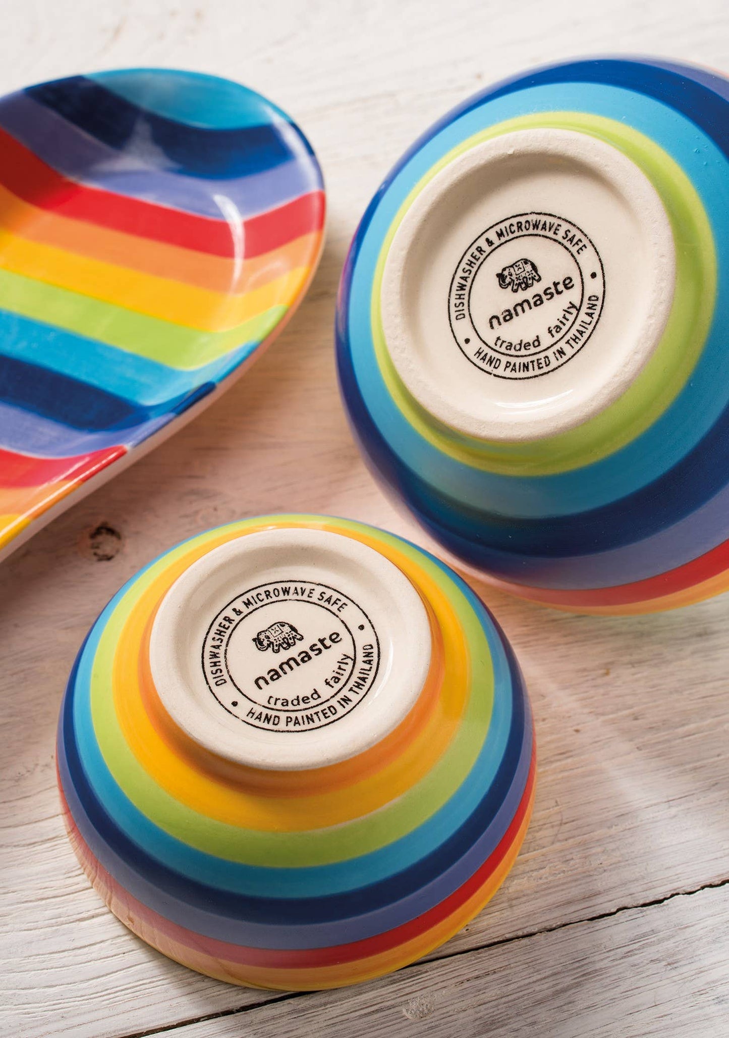 Hand Painted Rainbow Stripe Ceramic Oil Burner