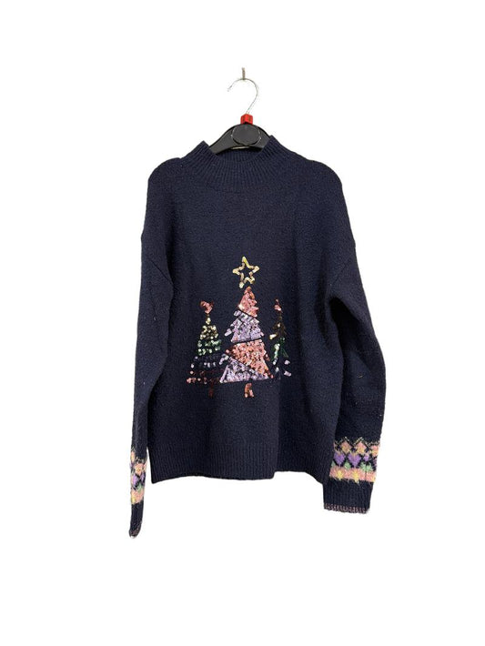 Preloved Next - Navy Sequin Christmas Tree Jumper (8y)