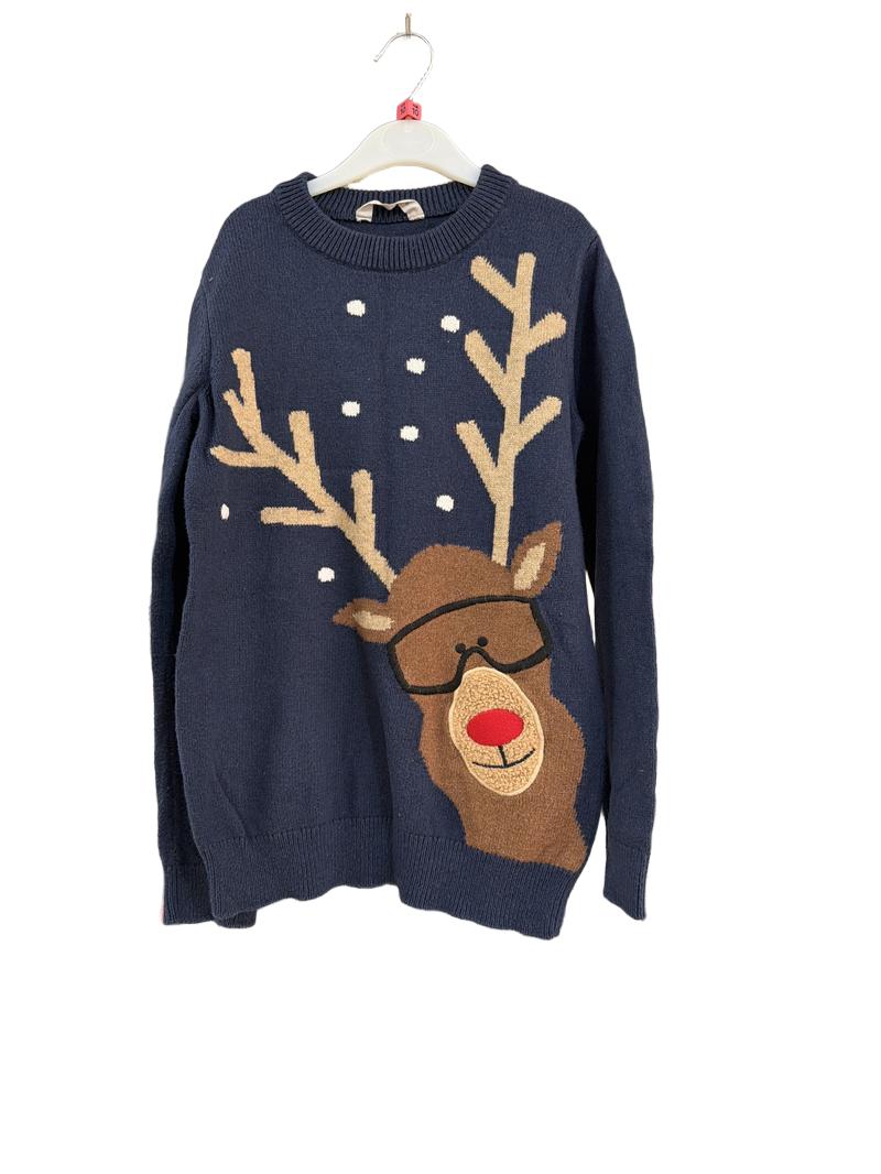 Preloved John Lewis - Navy Reindeer Christmas Jumper. (10y)
