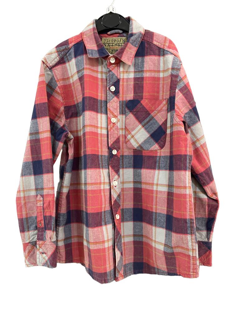 Preloved Next - Red Check Plaid Tartan Long-sleeved Shirt (9-10y)
