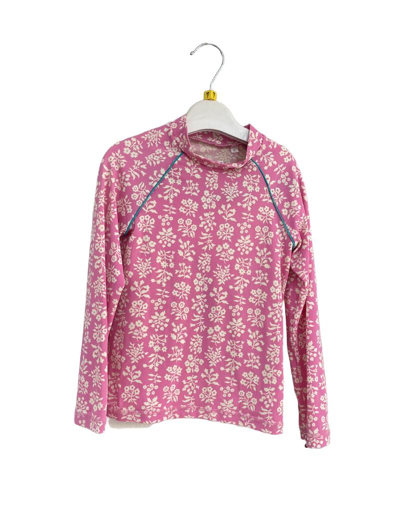 Preloved Boden - Pink Floral Long-sleeved Two Piece Swim Suit (7-8y)