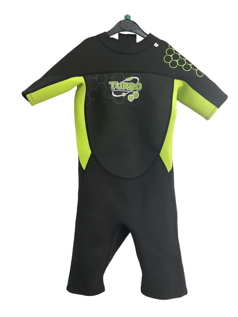 Preloved Turbo - Turbo Green And Black Wetsuit. (12-13y)